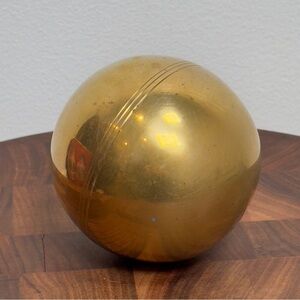 Vintage Decorative Brass Sphere Orb Ball 3.34” Diameter, 10 1/2” Circumference
